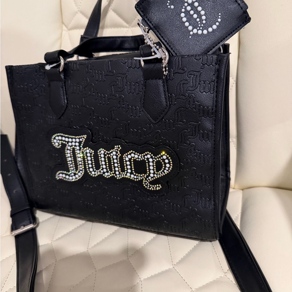 Juicy Couture Black Tote with Embellished Logo - Picture 3 of 5
